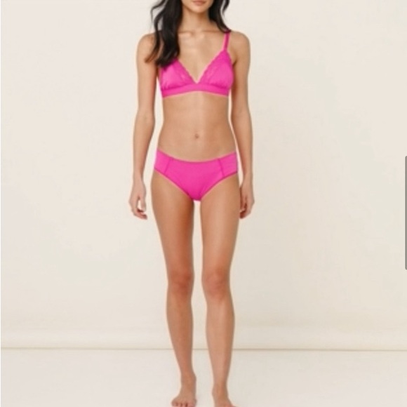 Spell SET Azalea Lace bralette medium NWT Bloomers large NWOT pink - Picture 3 of 16